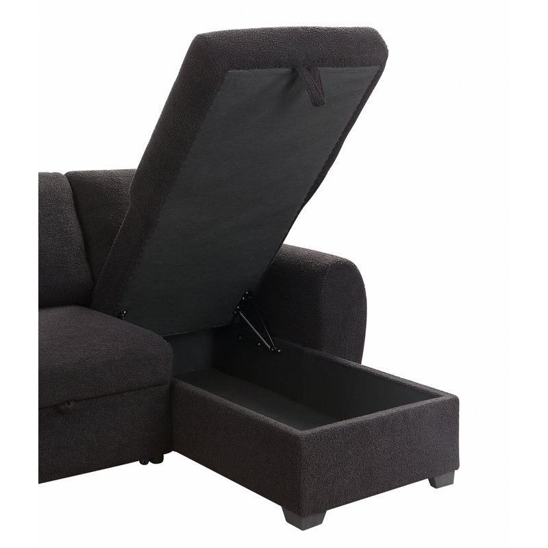 Canapé-lit modulaire réversible en molleton 95 po