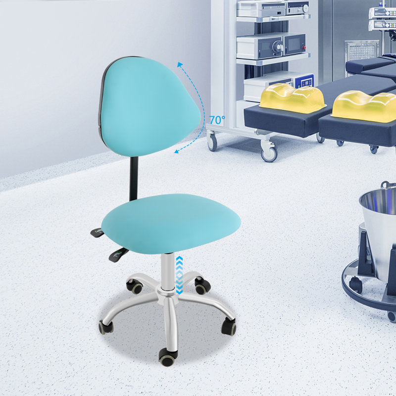 Tabouret de selle réglable avec dossier et roulettes, fauteuil roulant ergonomique pour le salon, le spa, la clinique et le bureau