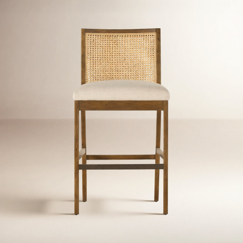 Sergi Counter & Bar Stool, Bar Stool (31" Seat Height), Natural/Black
