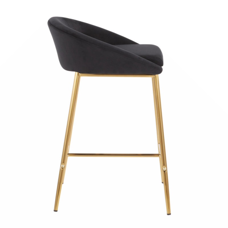 Chaise de salle à manger Kenn, Or, Noir