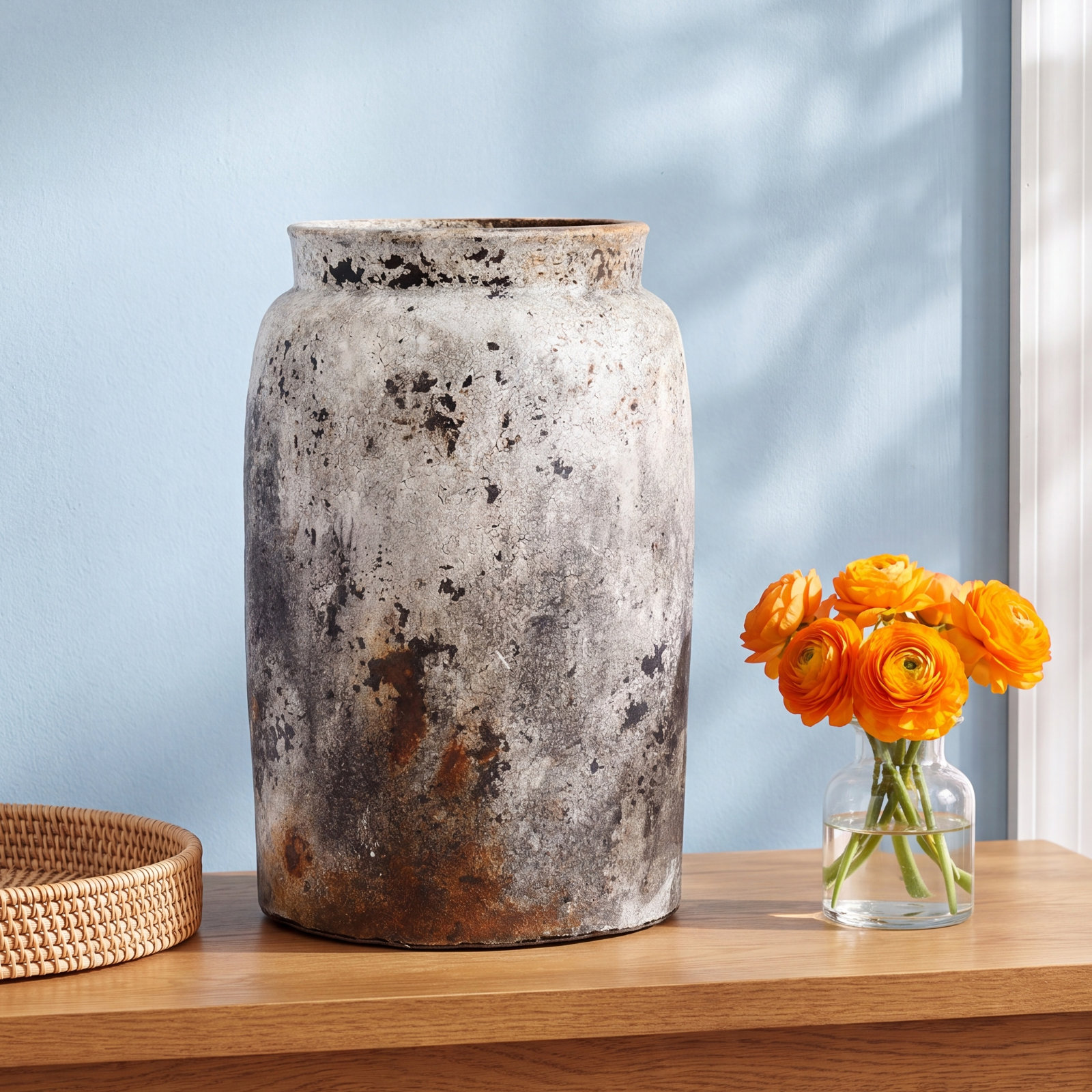 Kacie Terracotta Table Vase, 15.75" H x 10.24" W x 10.24" D