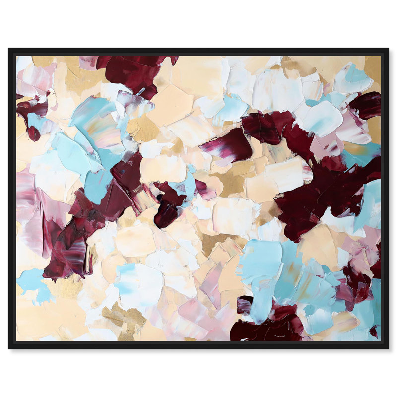 «Crimson and Blue», reproduction d'art sur toile par Art Remedy, Structure noire, H 21 po x l 17 po
