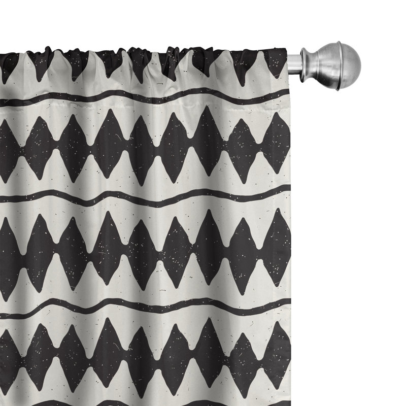 Geometric Semi-Sheer Rod Pocket Curtain Panels, 28" x 84"