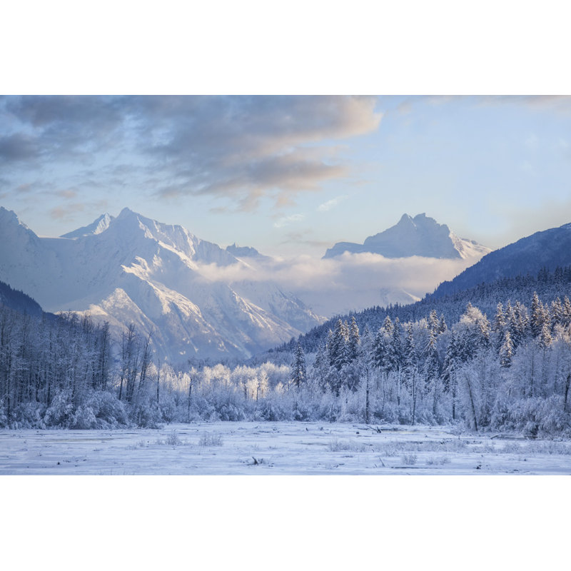 " Snow Covered Mountains " by Mscornelius, 36" W x 24" H