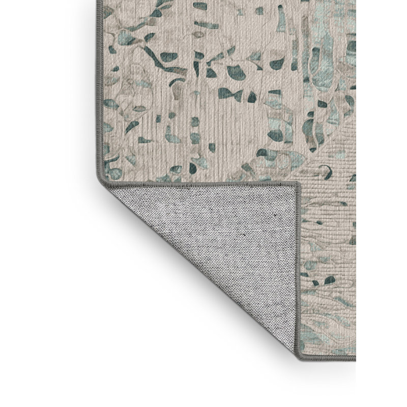 Machine Washable Gray Area Rug, Rectangle 7' x 9'