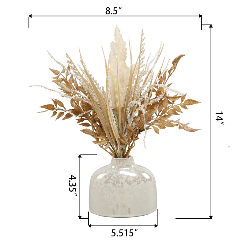Artificial Fall Arrangement In Ceramic Vase 5.5*2.5*4.25