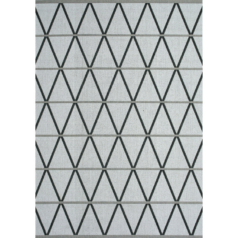 Tapis gris à motif géométrique Fitzpatrick, Rectangle 9 pi x 12 pi