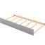 Lit superposé simple gris sur lit superposé, lit gigogne disponible, 4 compartiments de rangement latéraux inclus, tablettes sur