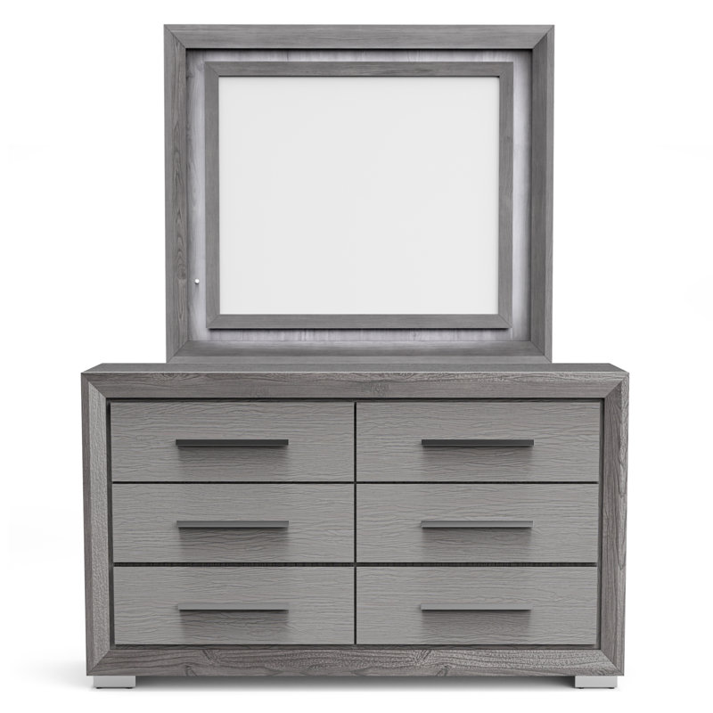 Yanil Davydov 6-Drawer Dresser With Mirror