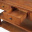 Console en bois de pin massif 48 po, table d'appoint moderne avec 3 tiroirs de rangement et 2 tablettes. Facile à assembler (brun