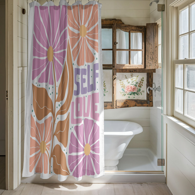 Rideau de douche 1 pièce Flower Child Boho, H 74 po x l 71 po