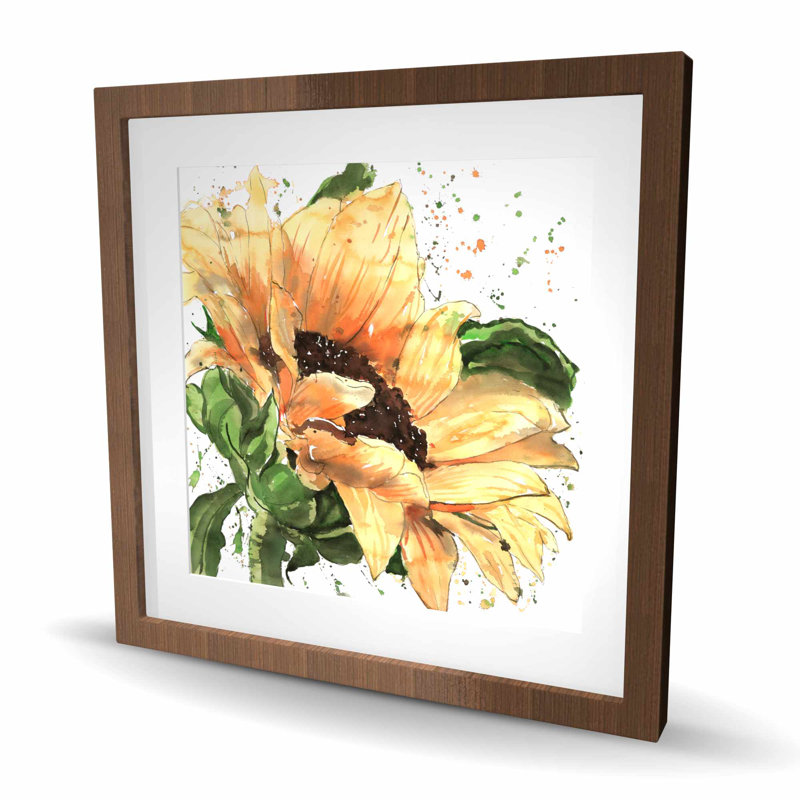 Tournesol en fleurs - reproduction encadrée rustique mate | Décoration intérieure