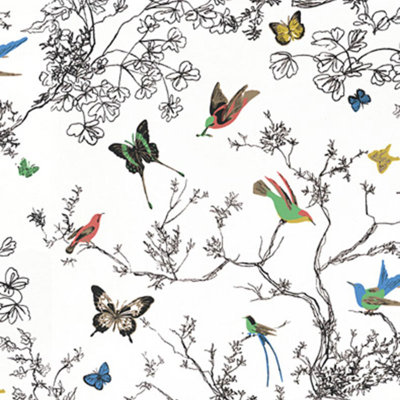 Birds & Butterflies Fabric
