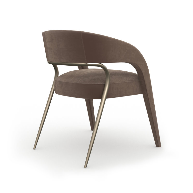 Gazelle Dining Chair, Polyester Brown, Brown/Gold