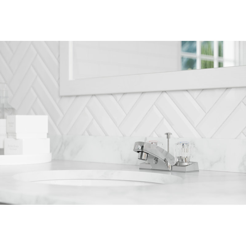 Centerset Bathroom Faucet with Drain Assembly