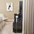 29.2" Small Size Left Drawer Desktop Vanity Table with Cushioned Stool and Power Station,Sliding LED Mirror-1778294774