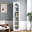 Grande armoire de présentation et bibliothèque parfaite pour le salon, la cuisine, la chambre à coucher et le bureau - Armoire de rangement avec 6 tablettes de rangement et 1 porte vitrée
