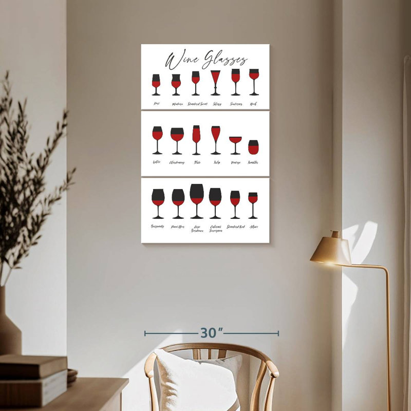 Yarlin Wine Glasses Chart, 65" H x 42" W