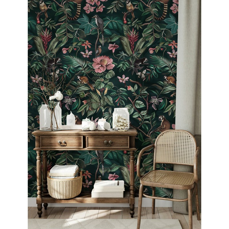 Rouleau de papier peint floral foncé Bryelle