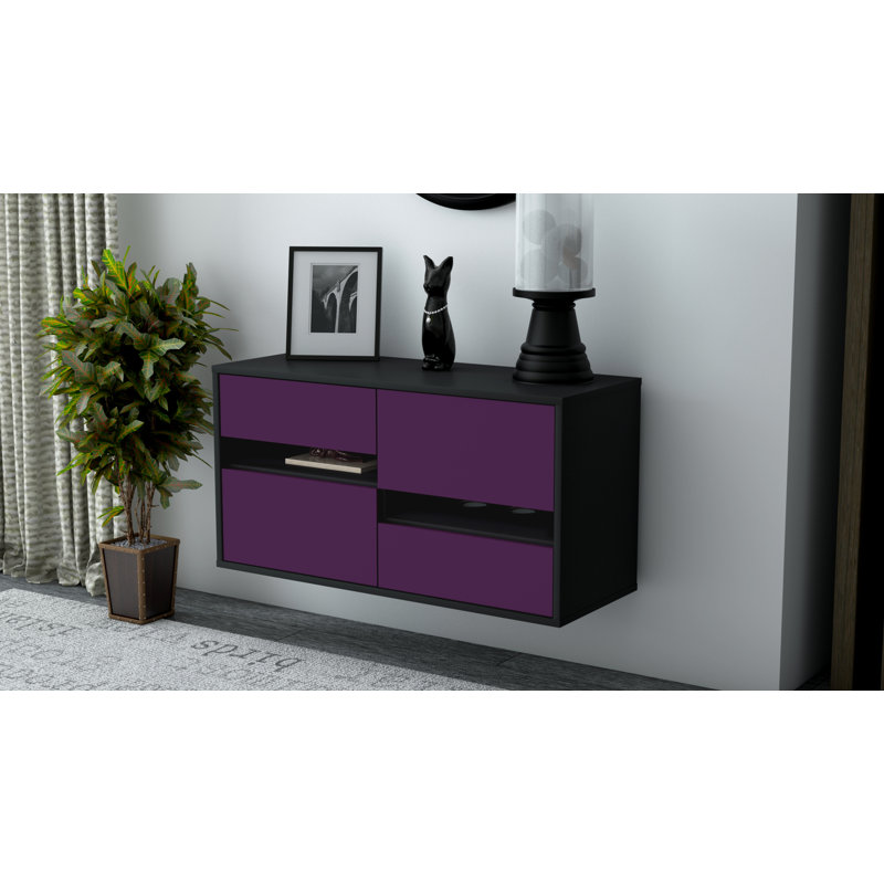 Franzella Unfinished Floating TV Stand, Purple