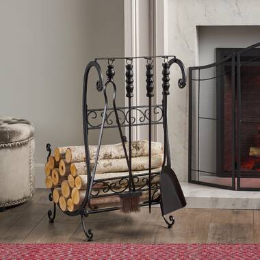 Darby Home Co Uribe 5 Piece Steel Fireplace Tool Set & Reviews