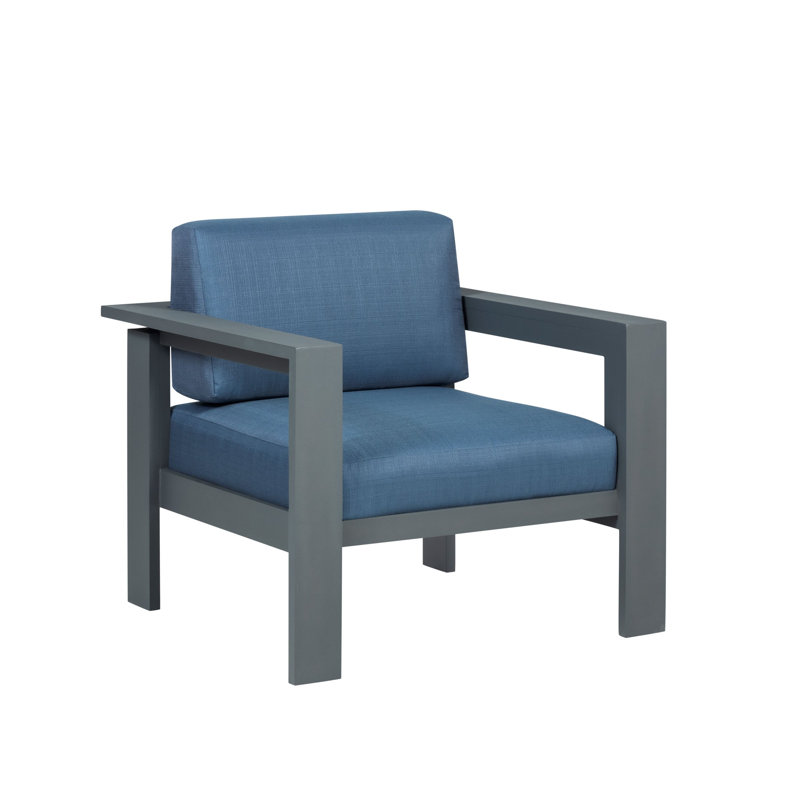 Kairis Metal Outdoor Lounge Chair, Blue