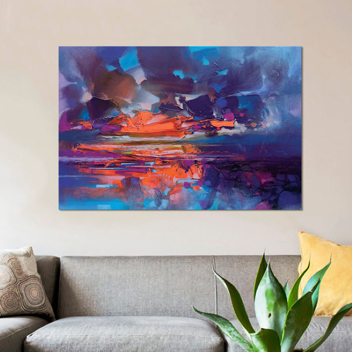 «Compression», reproduction sur toile, H 12 po x l 18 po x P 1,5 po, Pas de tapis, Toile tendue
