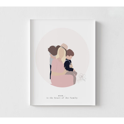 Cadeau de maman aimante, cadeau de fête des mères encadrée, maman et enfants, reproduction affiche de la mère, cadeau de mère fille, art de belle mère, art mural encadré