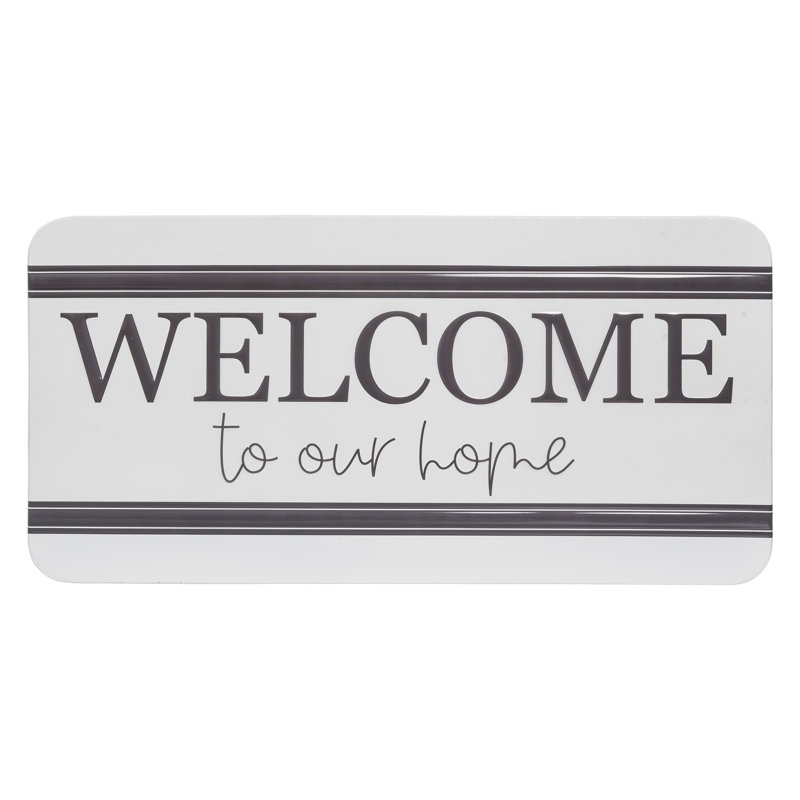 Enseigne murale 35,88 po White Welcome