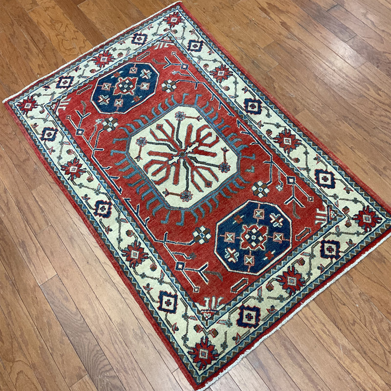  Handmade Kazak Wool Rug