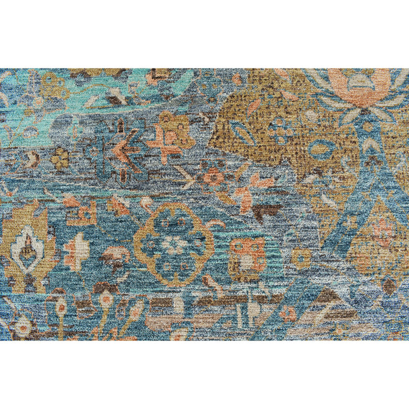 Hand Knotted Wool Abstract Indoor Rug, Rectangle 6' x 9'