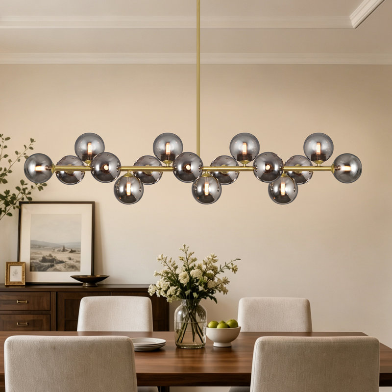 Lustre Sputnik à 16 lumières, lustre linéaire moderne, luminaire de salle à manger, lustre d'entrée