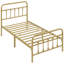 Metal Bed Frame with Vintage Headboard-435665680-440224278