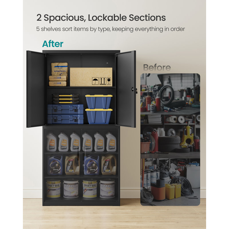 Steel Vertical Filing Cabinet, Black