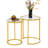 Ryett 2 End Tables with Metal Base Round Table with Tempered Glass Tabletop-2139202331
