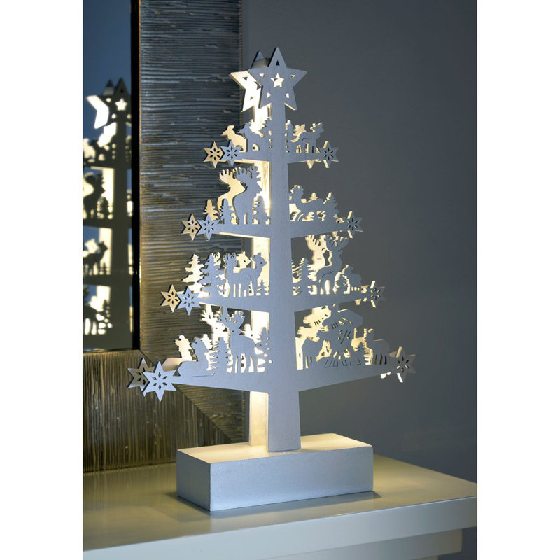 25.5cm Wood Animals Lighted Holiday Shaped Ornament