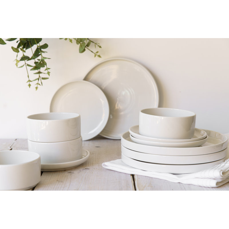 Mikasa Camberlie Porcelain 12-Piece White Dinner Set