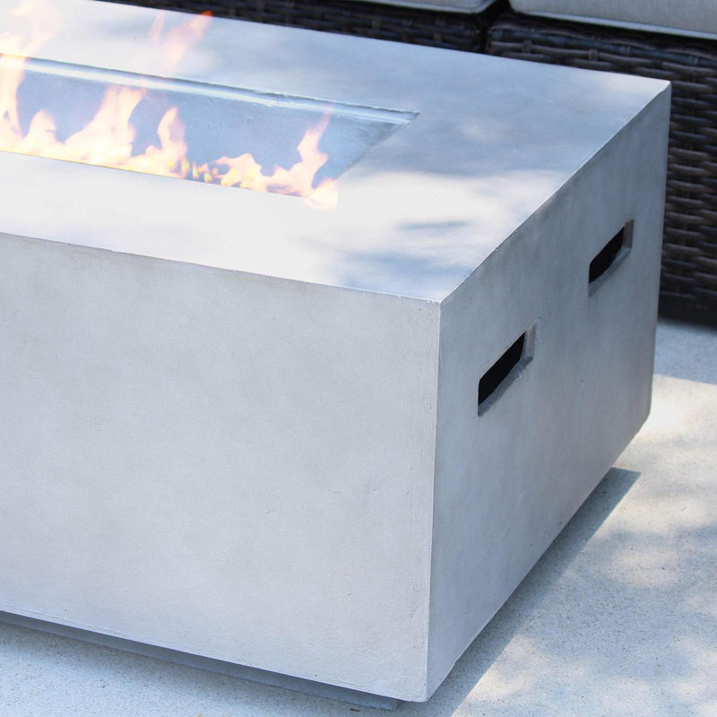 Concrete Propane Outdoor Fire Pit Table, Charcoal