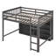 Lit mezzanine avec 8 tablettes de rangement ouvertes et échelle intégrée-1407522214-1407522211