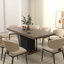 Table de salle à manger rectangulaire extensible pour 6 à 10 personnes avec effet bois et noir 160 à 200 cm-274813427