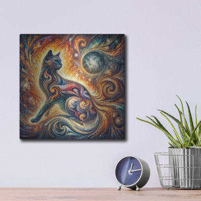 «Cat Vibrant Abstract» par Rey Klimt, art mural en métal
