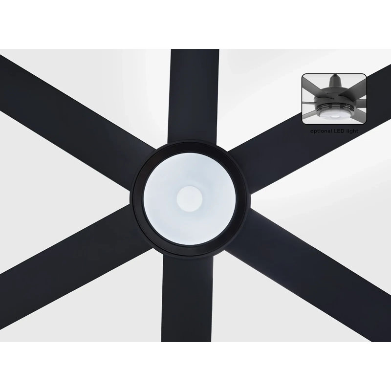 Es6 Smart Downrod Ceiling Fan, Black, 72 inches