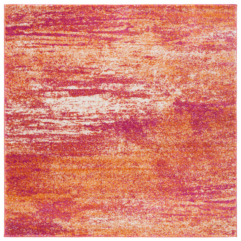 Casey-Marie Performance Abstract Rug, Square 6'7"