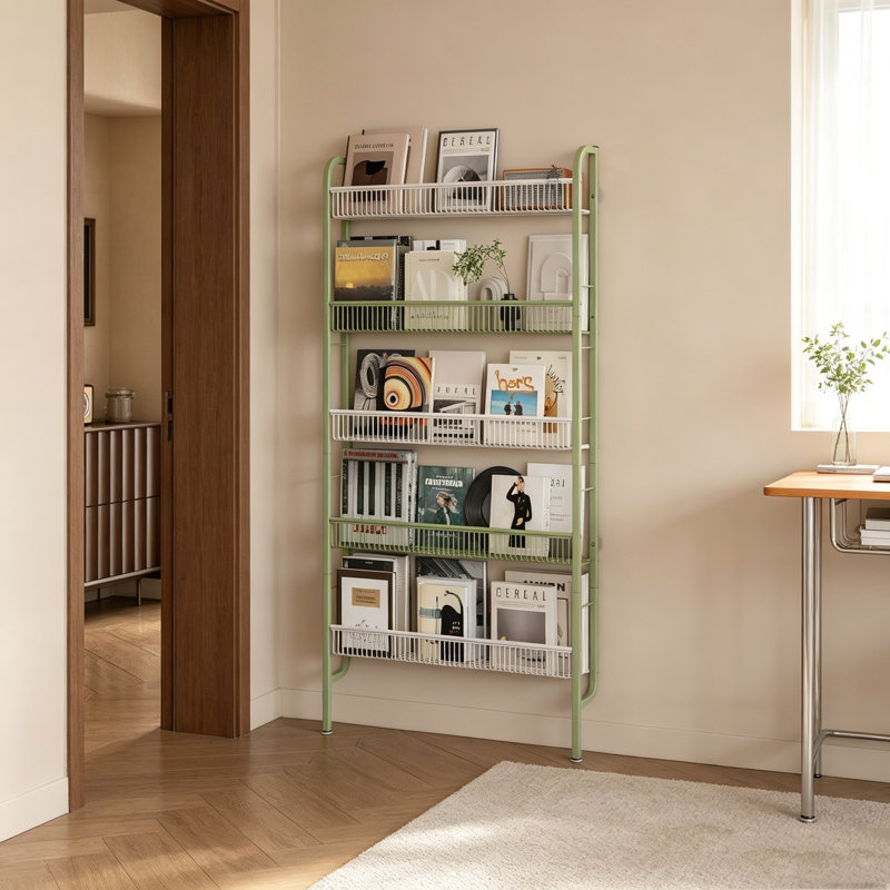 160 cm H Steel Bookcase, 160 cm H x 82 cm W x 9 cm D x, Green
