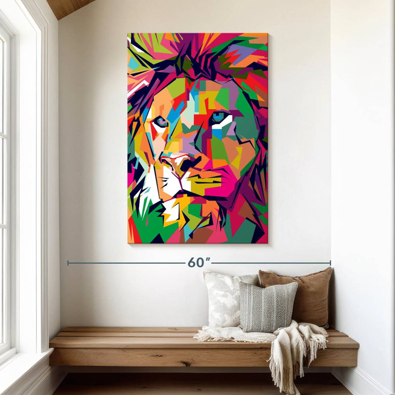 Brampt Lion Abstract Colors, 48" H x 32" W