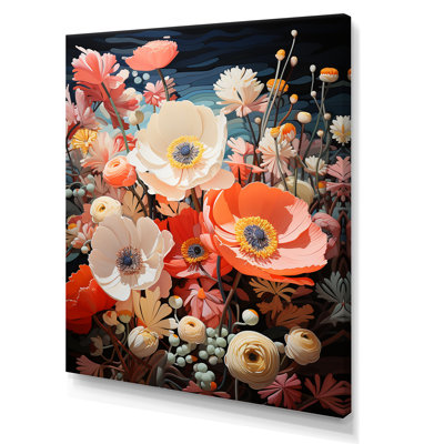 «Blue and White Coral Underwater Bouquet II - Beach & Ocean», reproduction sur toile