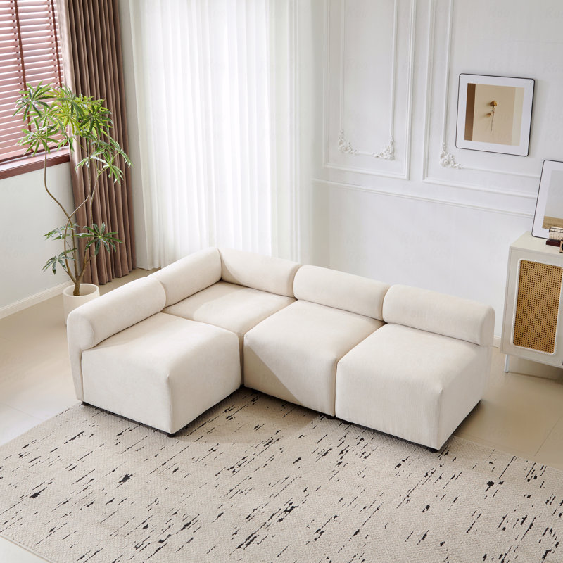 Canapé modulaire de base, canapé modulaire en forme de L 4 pièces