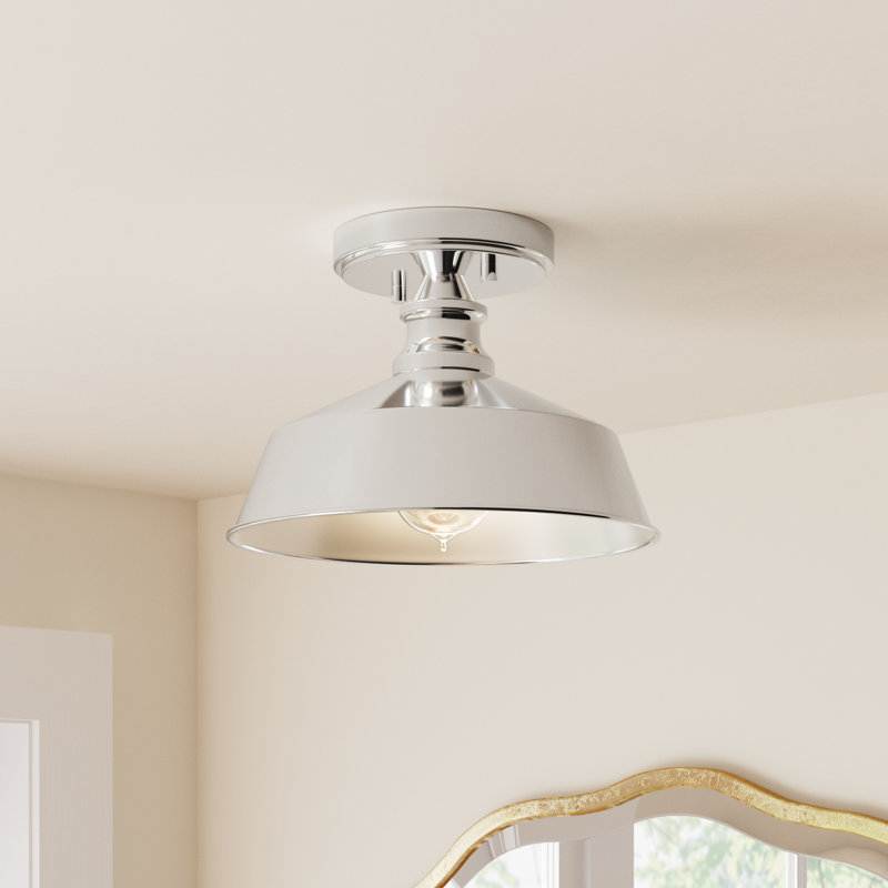 Jeb 1-Light Ceiling Light in Polished Nickel, Polished Nickel