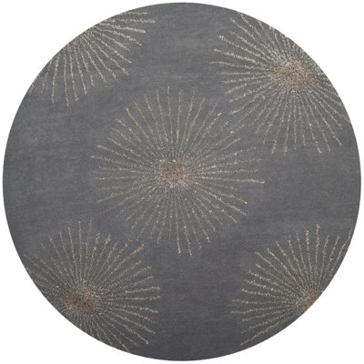 Tapis gris foncé / argent en laine touffeté à la main Amier