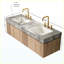 Meuble-lavabo flottant blanc 60 po avec rangement à fermeture en douceur-133235843